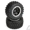 PRO-LINE Badlands MX43 Pro-Loc Mounted, Impulse Black Wheels With Grey Rings (2): X-Maxx PRO1013113