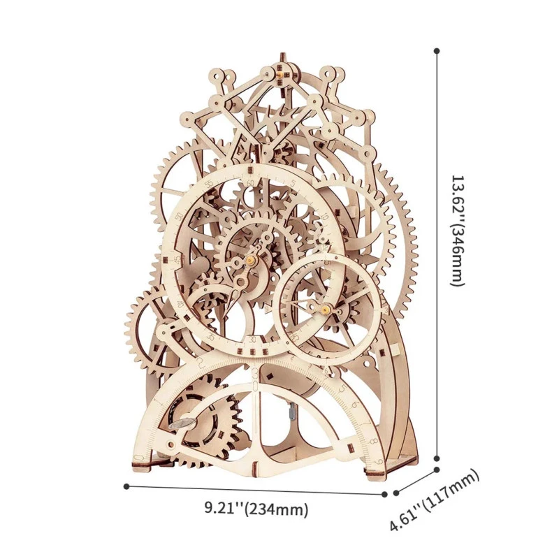 ROKR 3D Wooden Mechanical Pendulum Clock Puzzle,Mechanical Gears Toy Building Set,Family Wooden Craft KIT Supplies-Best Birthday Gifts For Kids Adults To Build 4 ROKR 3D Wooden Mechanical Pendulum Clock Puzzle,Mechanical Gears Toy Building Set,Family Wooden Craft KIT Supplies-Best Birthday Gifts For Kids Adults To Build - Image 4