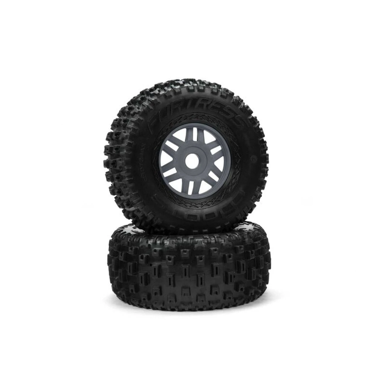 ARA550069 1/8 DBoots Fortress Front/Rear 2.4/3.3 Pre-Mounted Tires, 17mm Hex, Gunmetal (2) 1 ARA550069 1/8 DBoots Fortress Front/Rear 2.4/3.3 Pre-Mounted Tires, 17mm Hex, Gunmetal (2)