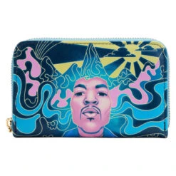 LOUNGEFLY Jimi Hendrix Psychedelic Landscape Glow-in-the-Dark Zip-Around Wallet Jhwa0001