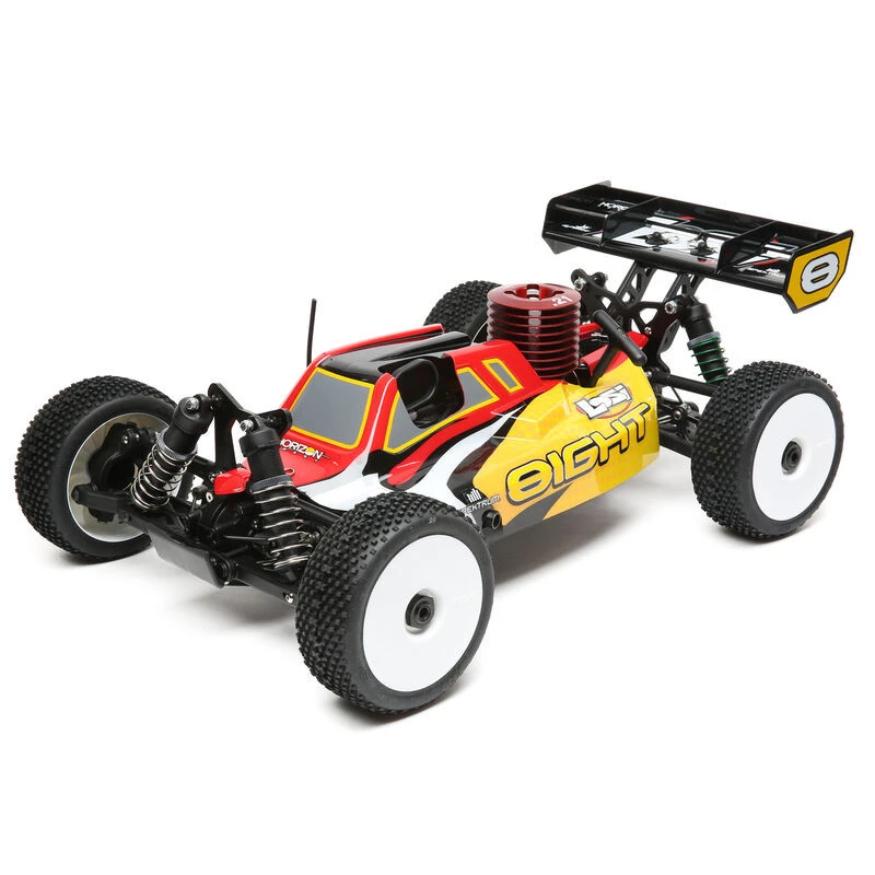 LOSI 1/8 8IGHT 4WD Buggy Nitro RTR, V2 Los04010v2Red/Yellow (ALT LOS04010) 12 LOSI 1/8 8IGHT 4WD Buggy Nitro RTR, V2 Los04010v2Red/Yellow (ALT LOS04010) - Image 12