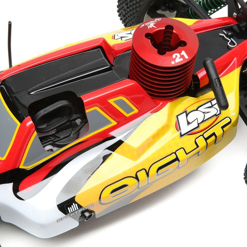 LOSI 1/8 8IGHT 4WD Buggy Nitro RTR, V2 Los04010v2Red/Yellow (ALT LOS04010) 8 LOSI 1/8 8IGHT 4WD Buggy Nitro RTR, V2 Los04010v2Red/Yellow (ALT LOS04010) - Image 8