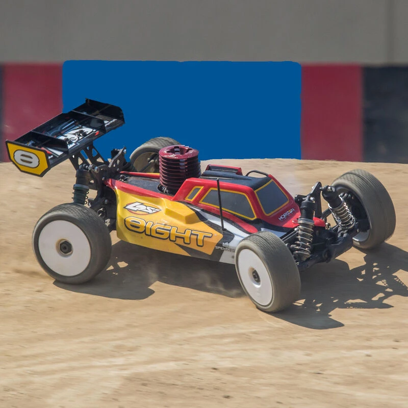 LOSI 1/8 8IGHT 4WD Buggy Nitro RTR, V2 Los04010v2Red/Yellow (ALT LOS04010) 17 LOSI 1/8 8IGHT 4WD Buggy Nitro RTR, V2 Los04010v2Red/Yellow (ALT LOS04010) - Image 17