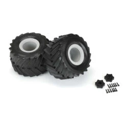 PRO-LINE PRO1018715 1/10 Demolisher Fr/Rr 2.6"/3.5" MT Tires Mounted 12mm Gray Whls (2)