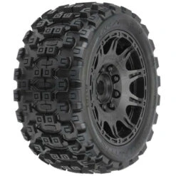 1/6 Badlands MX57 Front/Rear 5.7" Tires Mounted 24mm Black Raid (2) PRO1019810
