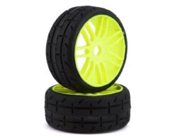 GRP GT - TO1 Revo Belted Pre-Mounted 1/8 Buggy Tires (Yellow) (2) (S1) W/17mm Hex