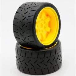 Powerhobby 1/8 Gripper 54/100 Belted Mounted Tires 17mm Yellow Wheels PHT5102-Yellow