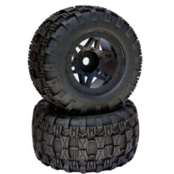 Powerhobby 1/8 Raptor 3.8” Belted All Terrain Tires 17MM Mounted Black PHT2372-B