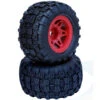 Powerhobby 1/8 Raptor 3.8” Belted All Terrain Tires 17MM Mounted Red PHT2372-R