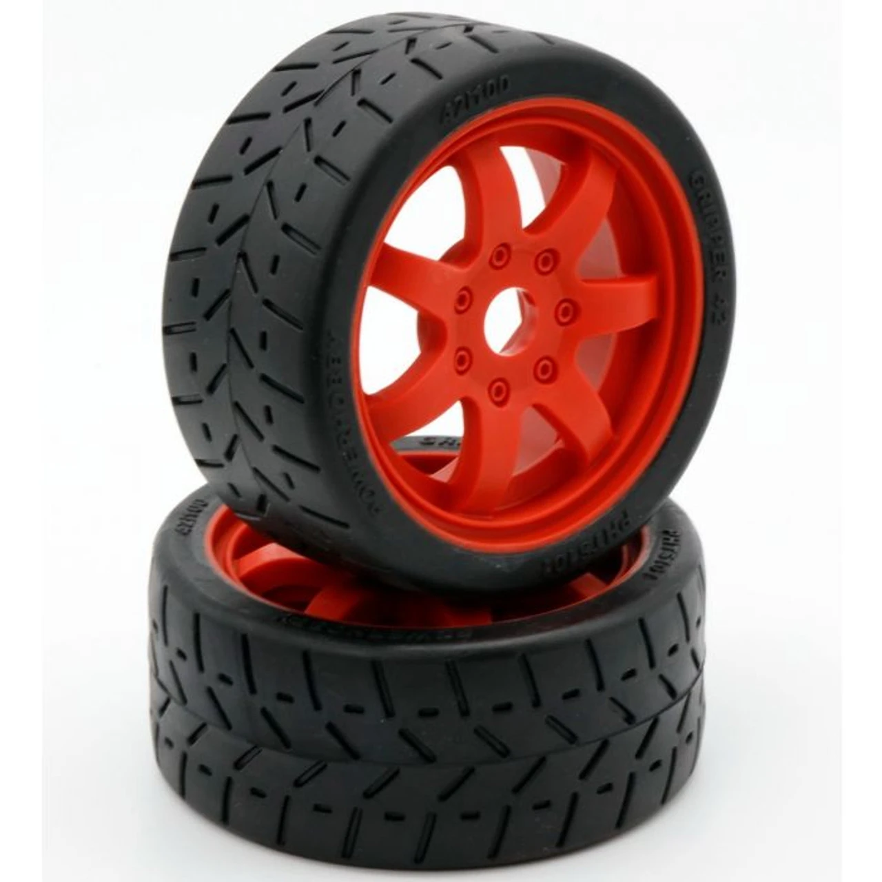 Powerhobby 1/8 Gripper 42/100 Belted Mounted Tires 17mm Red Wheels PHT5101-Red 1 Powerhobby 1/8 Gripper 42/100 Belted Mounted Tires 17mm Red Wheels PHT5101-Red