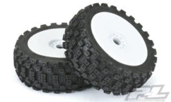 PRO-LINE Badlands MX M2 Mounted White Wheels, F/R (2): 1/8 Buggy PRO906731