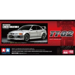 Tamiya 1/10 RC Mitsubishi Lancer Evolution V, TT-02 Kit TAM58713A